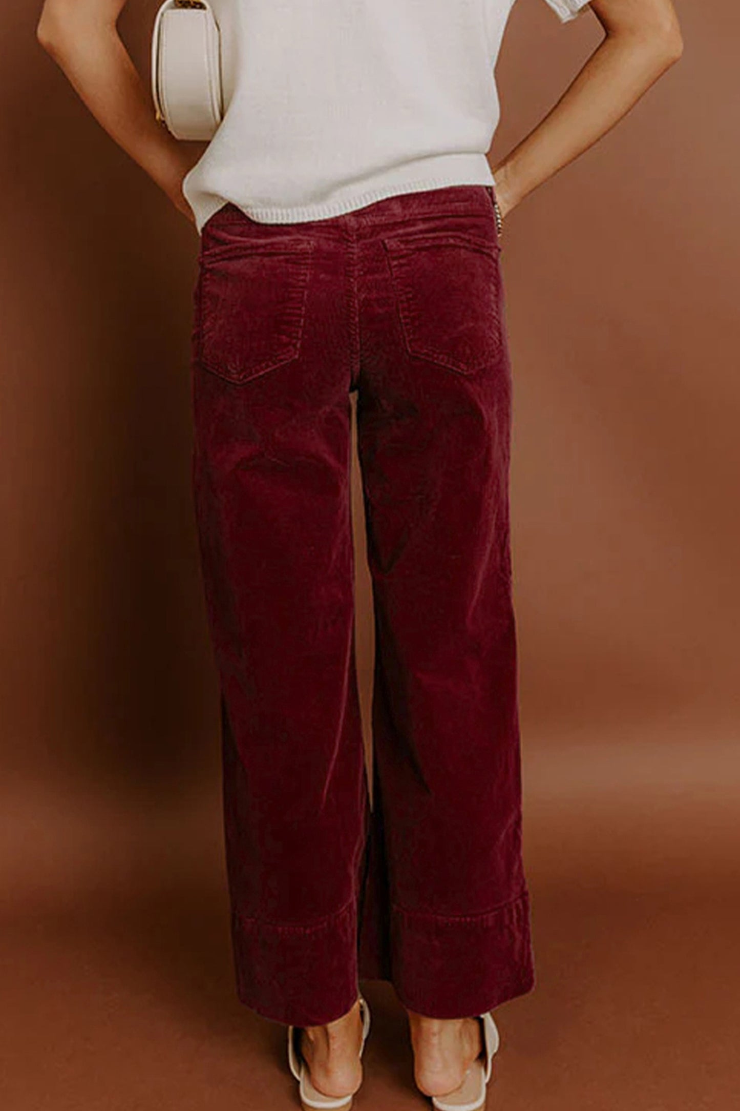 Juliette Burgundy Corduroy Wide Leg Pants