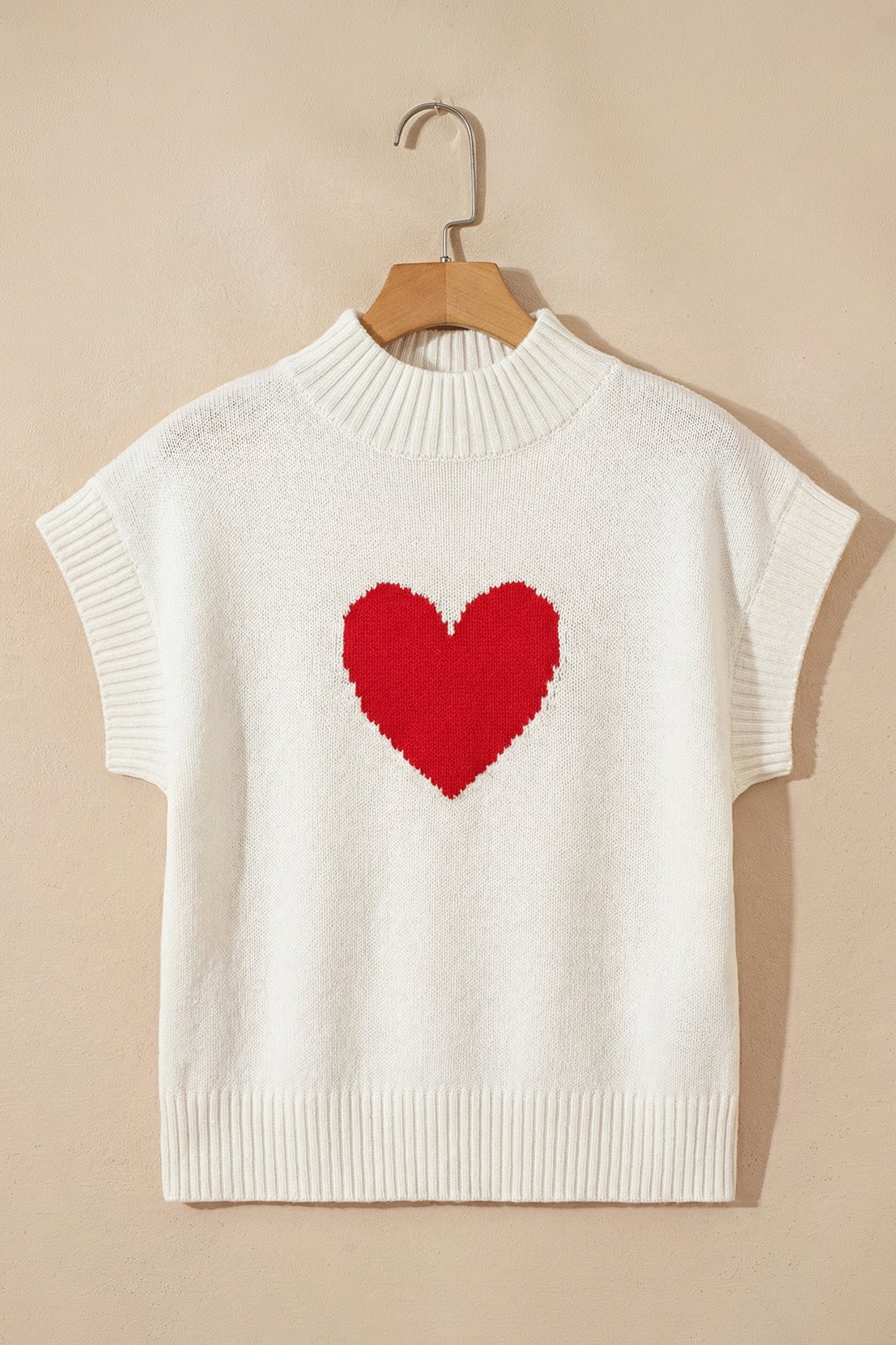 Amore Valentine Heart Short Sleeve Sweater - The Gold Cactus