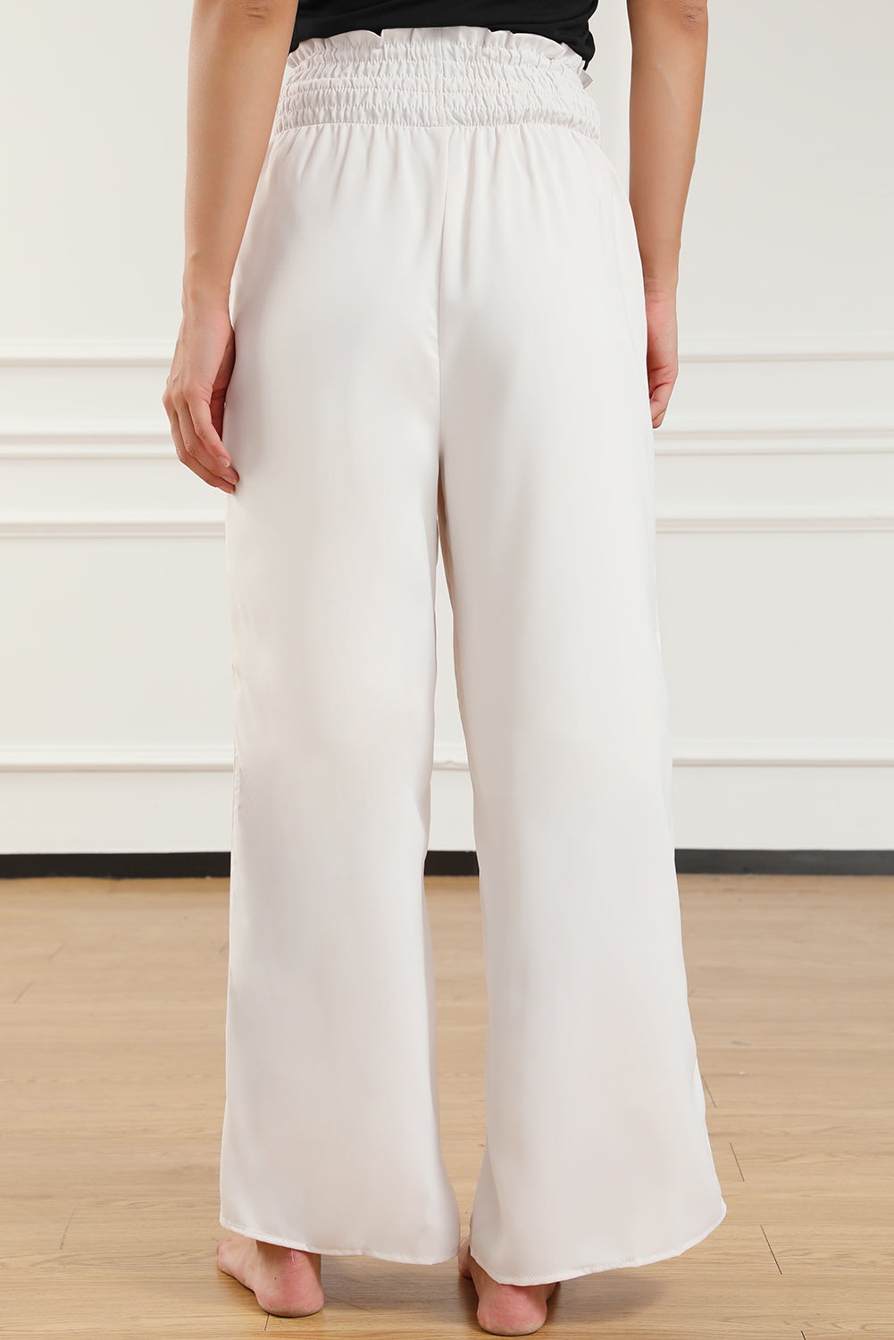 Kendra Smocked High Waist Wide Leg Pants - Threaded Pear