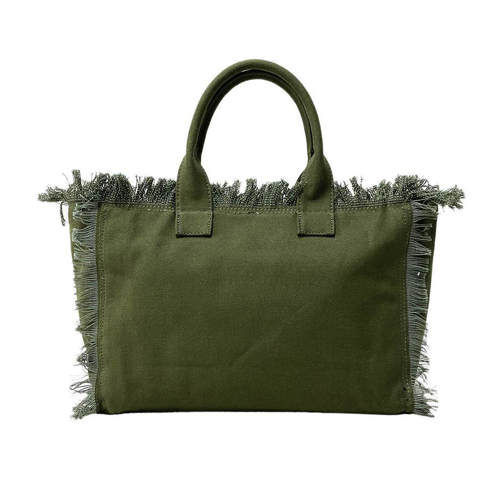 Presley Fray Canvas Tote - Threaded Pear