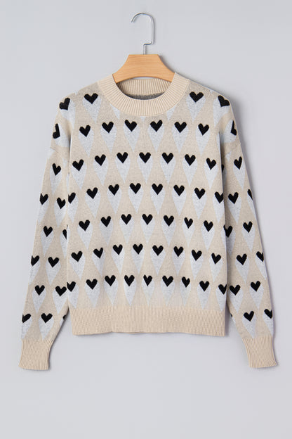 Val Heart Print Sweater