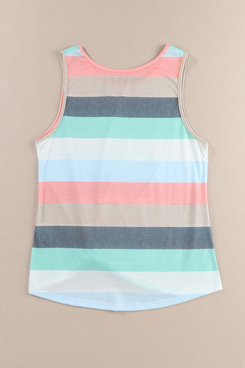 Skyla Sequin Pocket Patchwork Striped Tank Top