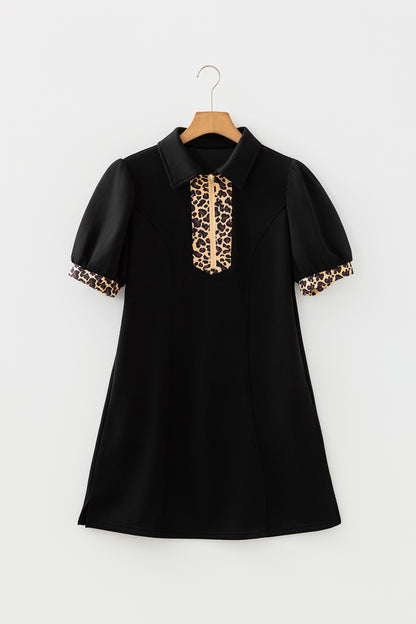 Maria Black Leopard Mini Dress - The Gold Cactus
