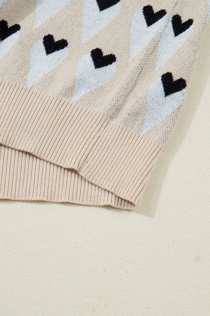 Val Heart Print Sweater - The Gold Cactus