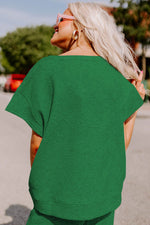 Load image into Gallery viewer, Black Textured Loose Fit T Shirt and Drawstring Pants Set - The Gold Cactus
