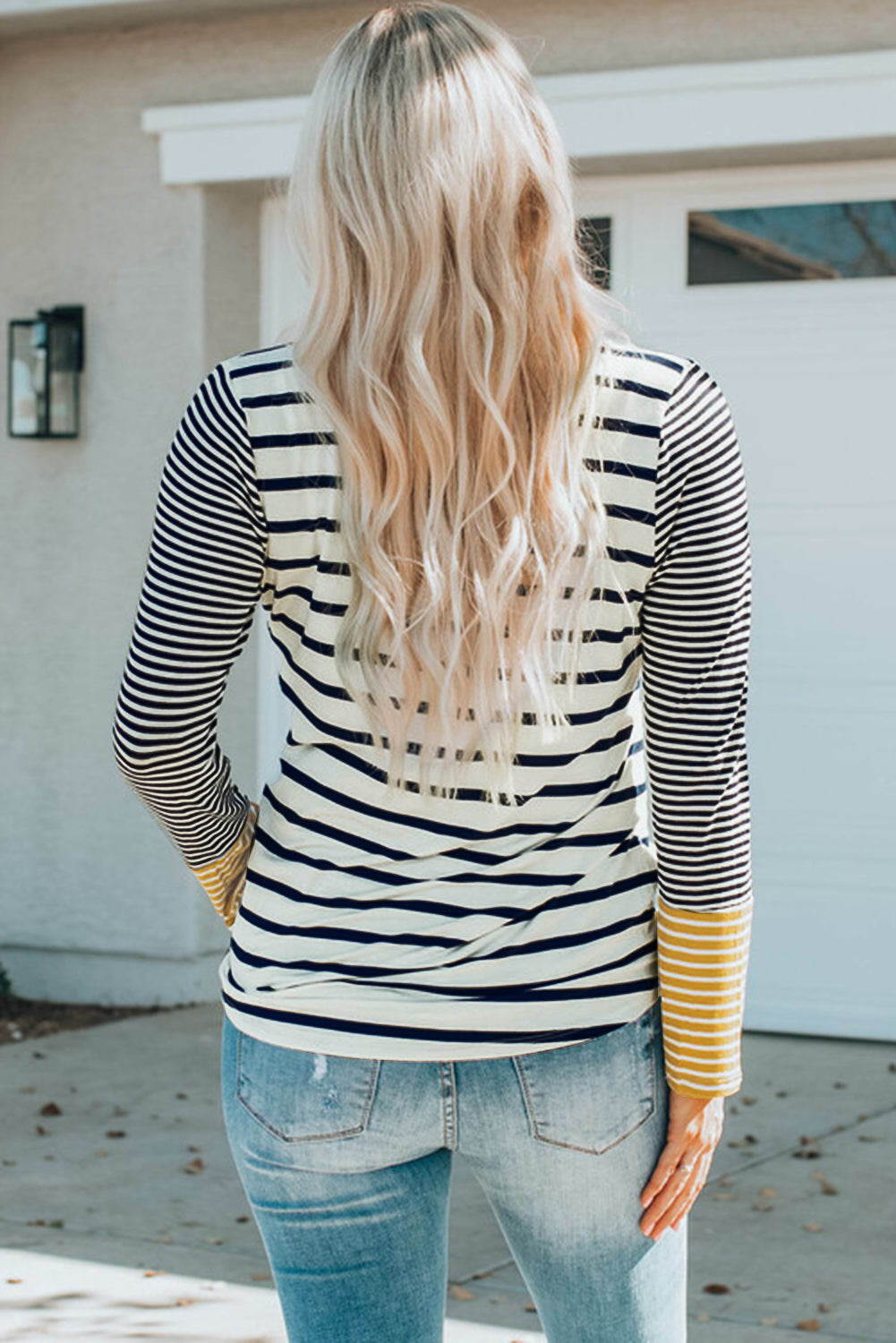 Annie Stripe Button Henley Top