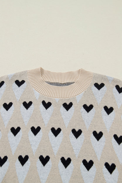 Val Heart Print Sweater - The Gold Cactus