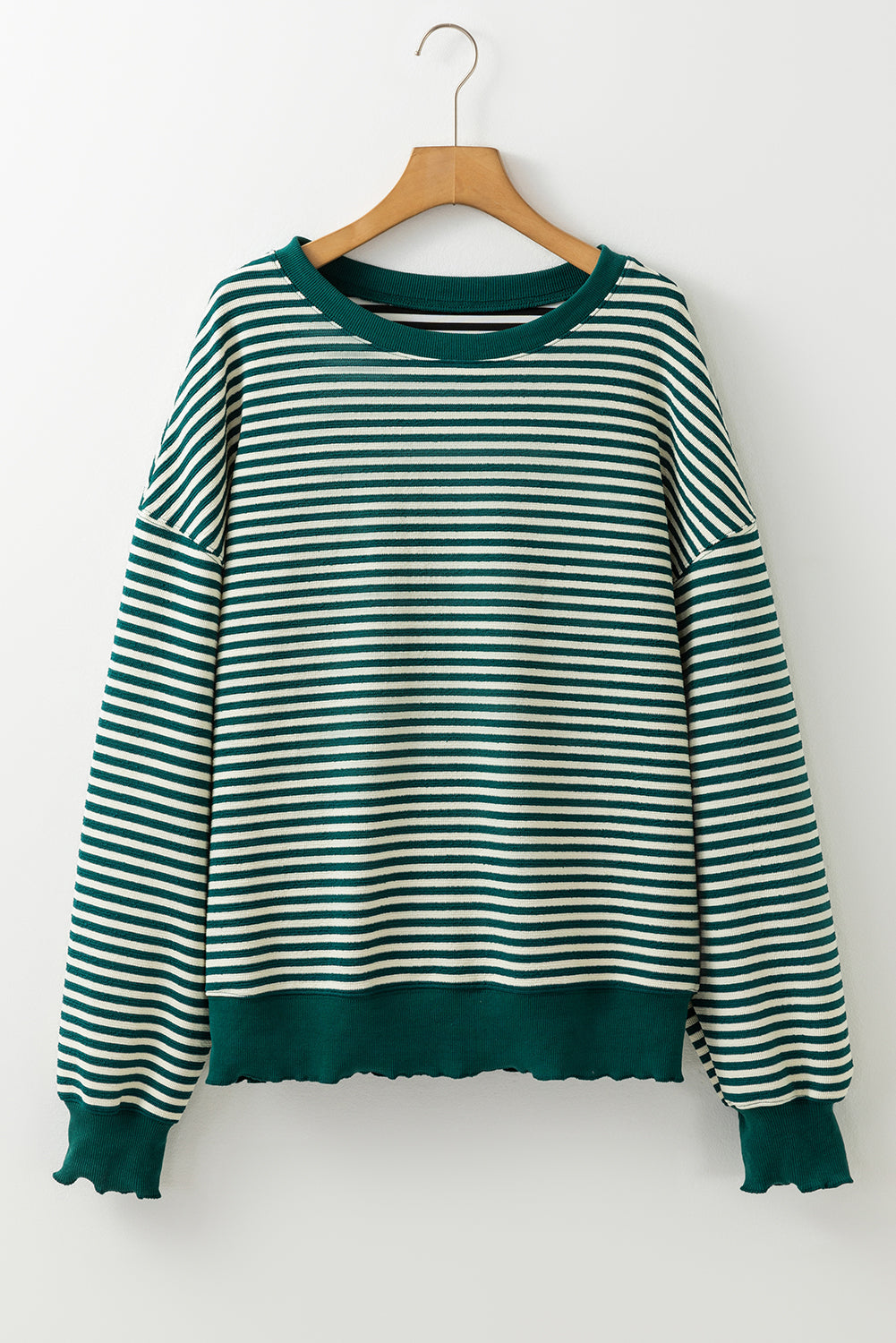 Angie Stripe Loose Drop Shoulder Long Sleeve Top