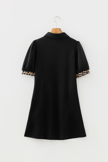 Maria Black Leopard Mini Dress - The Gold Cactus