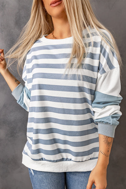 Elina Striped Pullover Sweatshirt