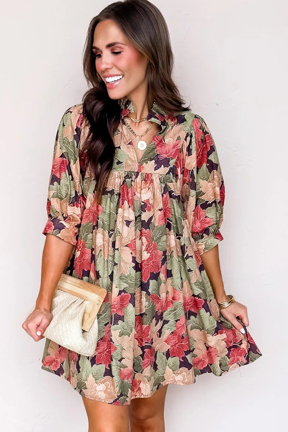 Lucia Floral Print Dress - The Gold Cactus