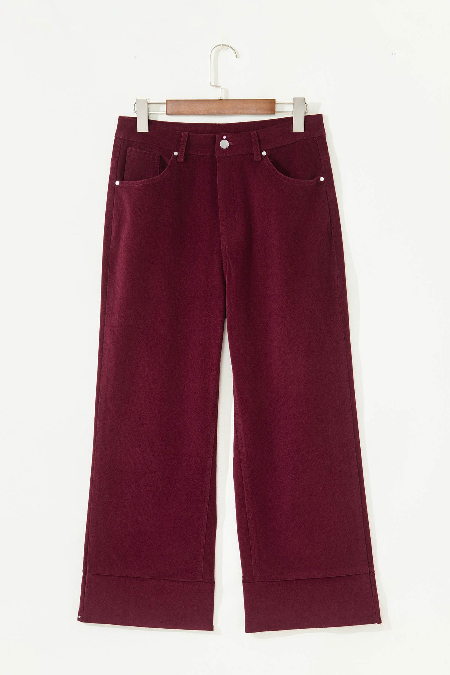 Juliette Burgundy Corduroy Wide Leg Pants