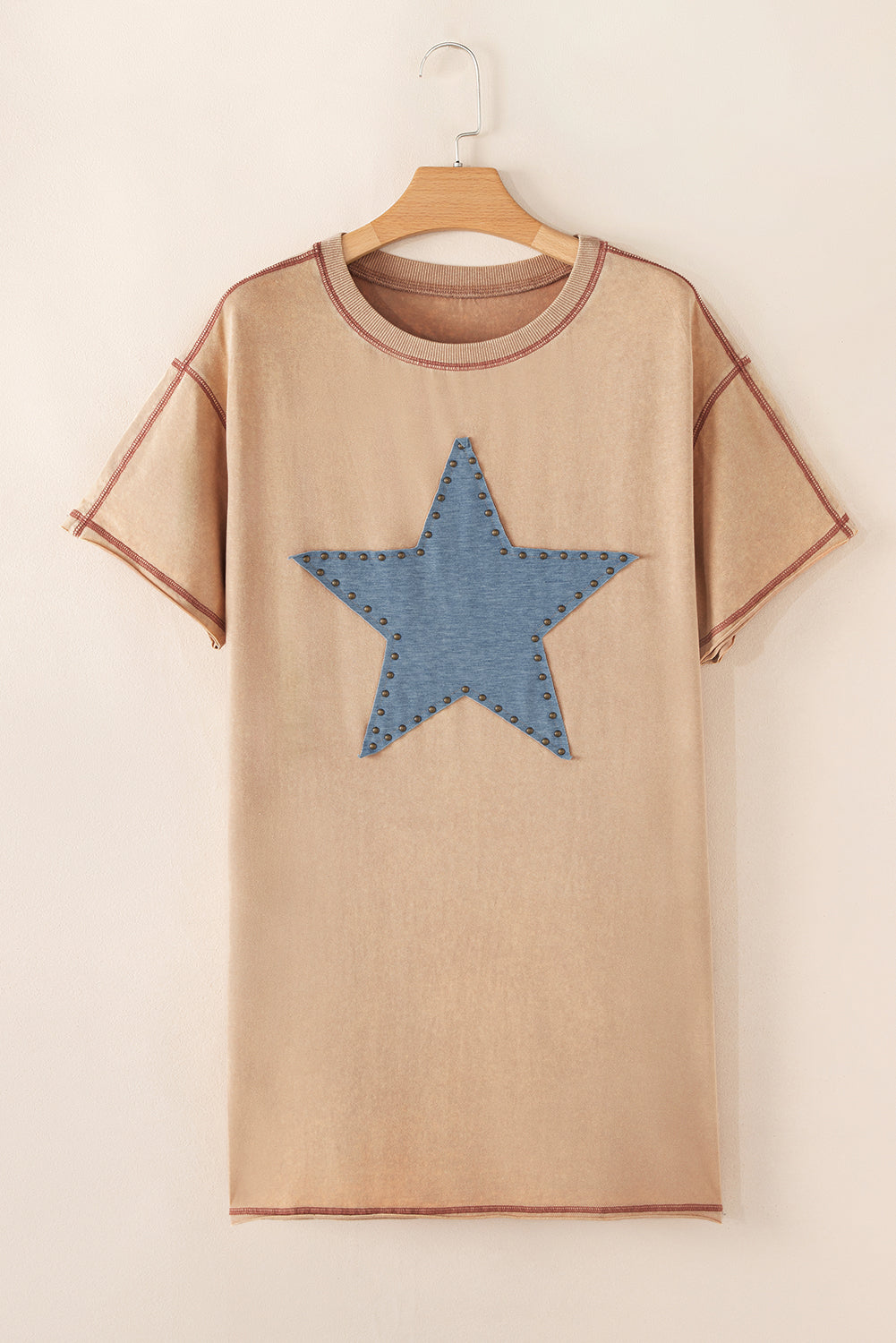 Luz Mineral Wash Star T-Shirt Dress - Threaded Pear