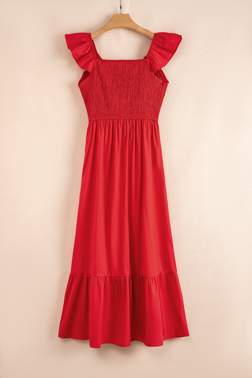 Ashlyn Flutter Sleeve Smocked Bodice Maxi Dress - Threaded Pear