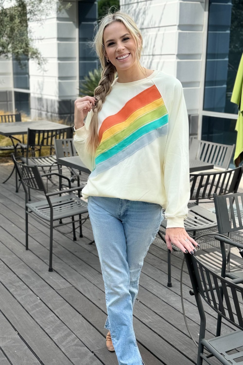 Penelope Striped Pullover Sweatshirt