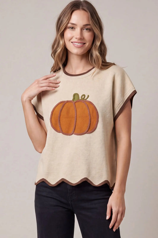 Pumpkin Short Sleeve Sweater