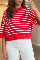 Abigail Striped Short Sleeve Sweater