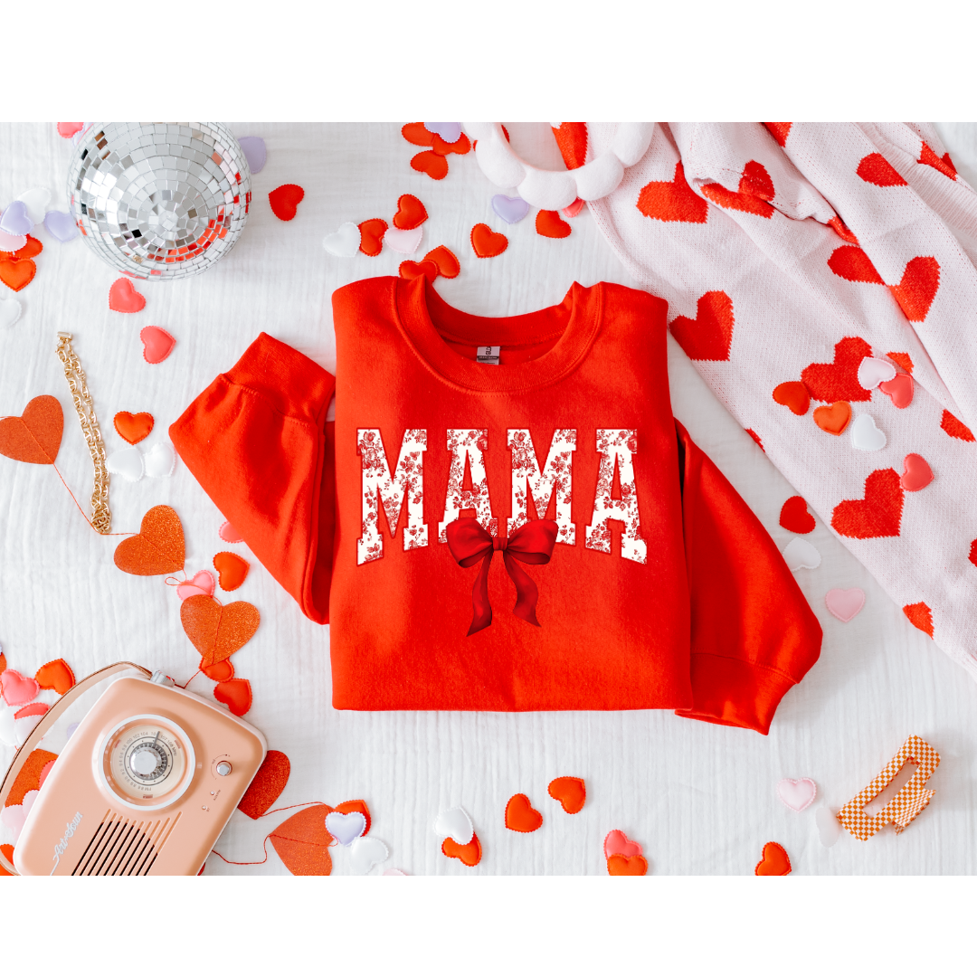 Red Mama Bow Sweatshirt