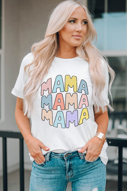 MAMA Crew Neck Casual T Shirt - The Gold Cactus