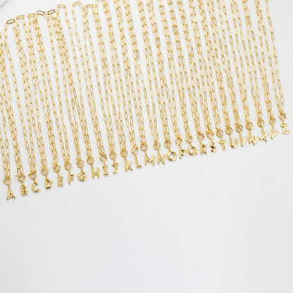 Monogram Pendant Paperclip Necklace - The Gold Cactus