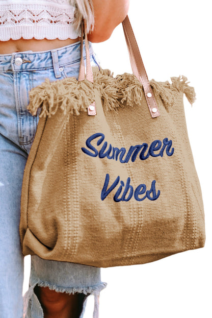 Itzel Summer VIBES Canvas Tote - The Golden Cactus