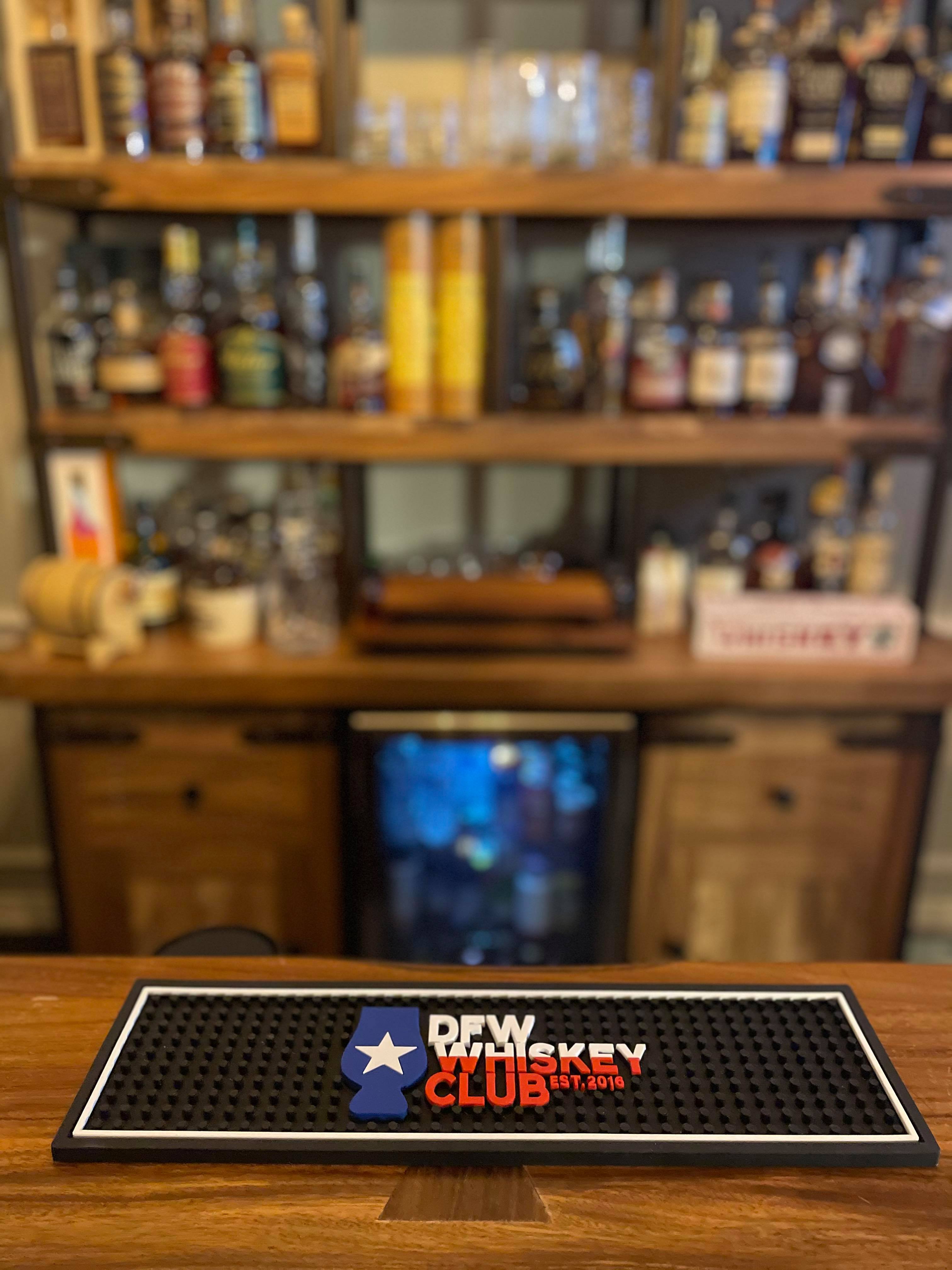 DFW Whiskey club bar mat