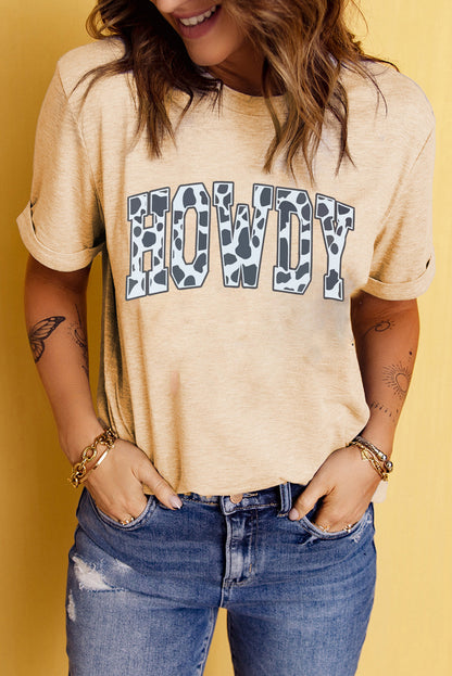 Howdy Graphic Top - Gold Cactus