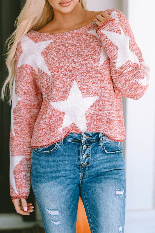 Katharine Star Spangled Casual Knit Sweater - Gold Cactus