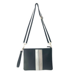Load image into Gallery viewer, messenger bag with racing stripe, vegan leather crossbody bag
