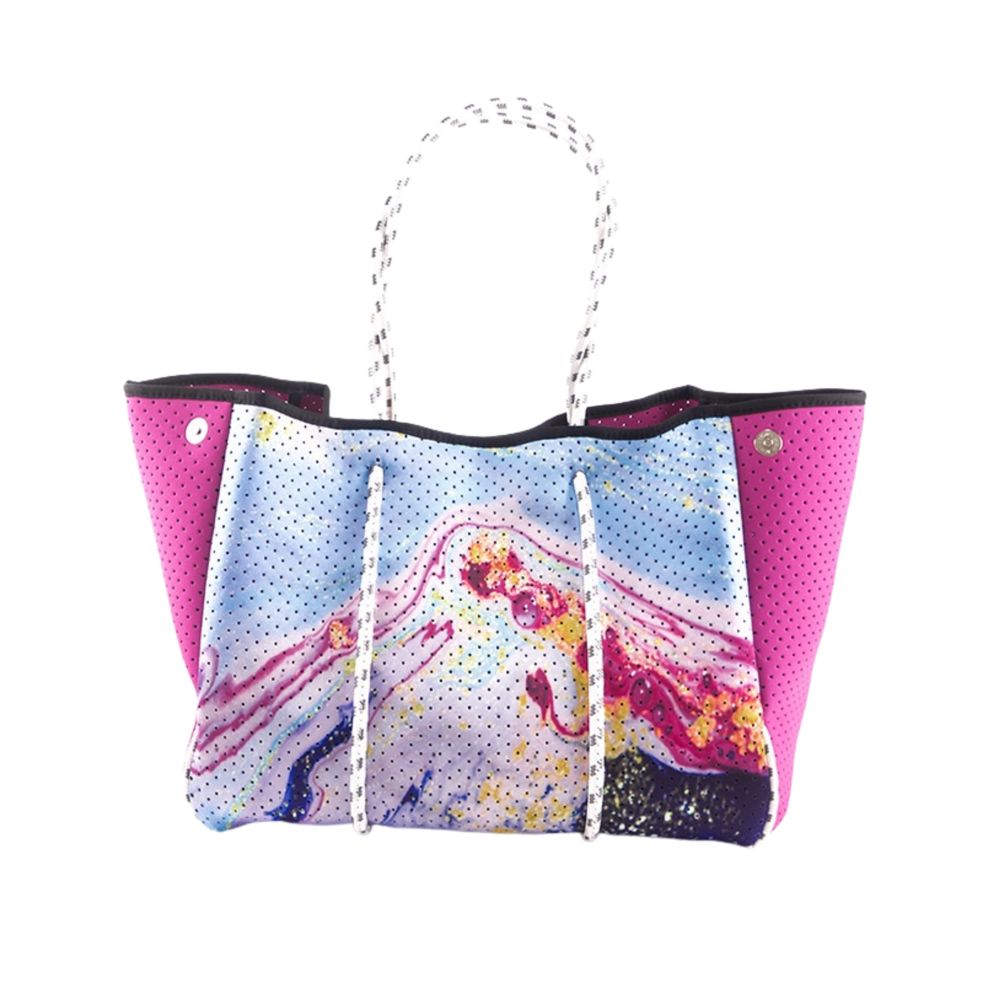 Maddox Hot Pink Marble Neoprene Tote - The Gold Cactus